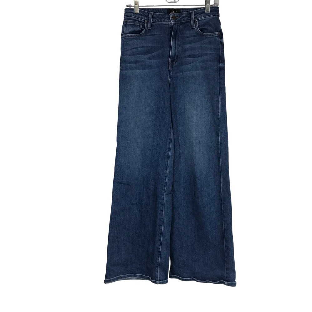 LTJ Letter to Juliet High Rise Wide Leg Jeans Blue Denim Size 27 Made in USA